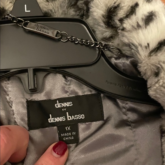 Dennis Basso Black and Gray Faux Fur Teddy - Picture 2 of 4